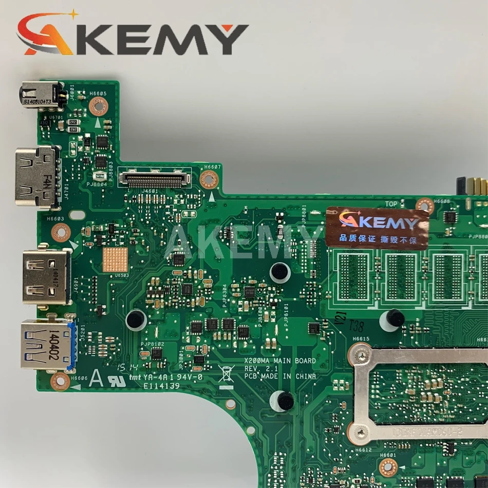 

90NB04U1-R00201 X200MA Laptop Motherboard For ASUS F200M X200MA Mainboard N2940 CPU 4GB RAM