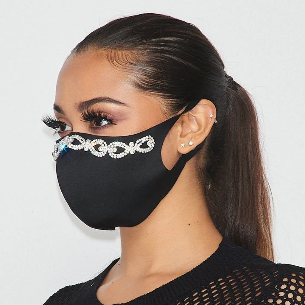 Стразы маска для женщин Алмазное украшение Ювелирное Украшение Facemask модные