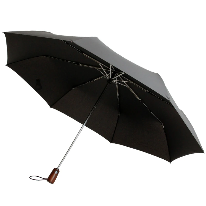 

Parasol Umbrella Man Super Big&Waterproof Strong Windproof 3 Folding Fully Automatic Couples Umbrella with Wooden Handl L
