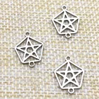 Коннекторы из нержавеющей стали Pentastar, 10 шт., ярко-серебристая подвеска с пентаграммой, коннектор для ожерелья, сделай сам, браслет, ювелирные изделия
