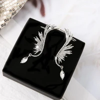 2021 new wings modelling exquisite crystal exaggerated style drop earrings elegant temperament women dangle earrings jewelry