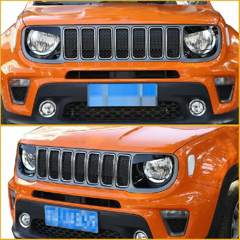 Черный Безель передний светильник головной лампа Angry Eyes накладка ABS для Jeep Renegade 2019