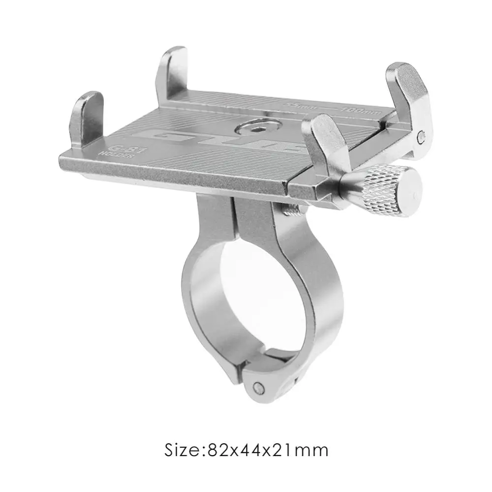 Silver GUB G-85 держатель для телефона на руль велосипеда 3,5-6,2 дюймов регулируемая алюминиевая подставка для велосипеда держатель для руля кронштейн - Цвет: Silver