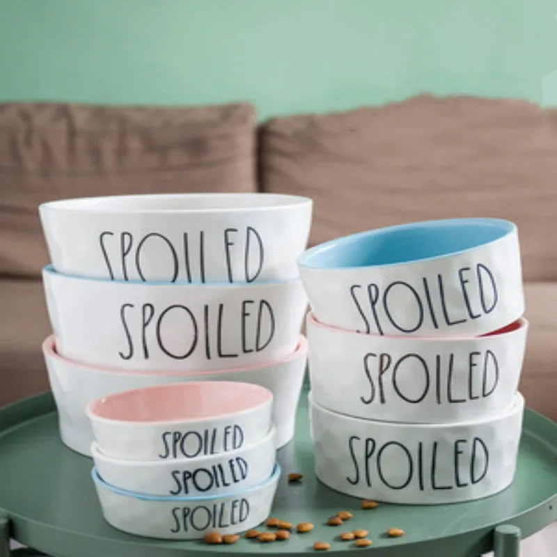 Товары для домашних животных милые миски с ручкой кормушка дозатор еды кошка