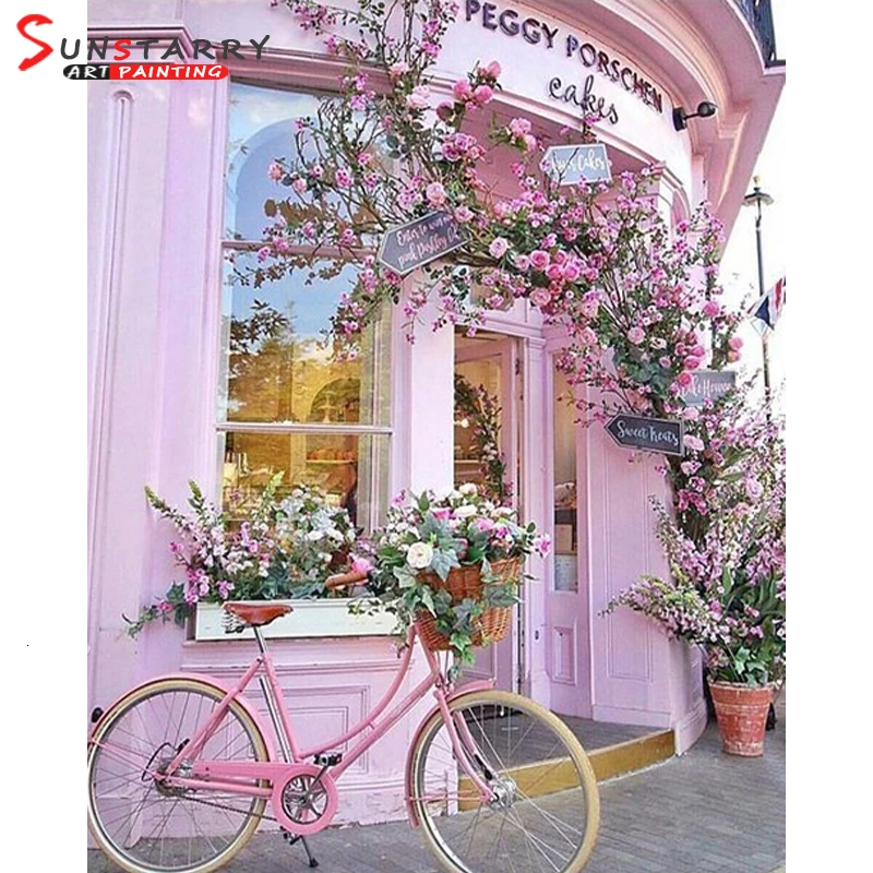 Sunstarry Полный Круглый 5D DIY алмазная живопись цветы и велосипеды вышивка крестиком Стразы мозаичная декоративная картина подарок
