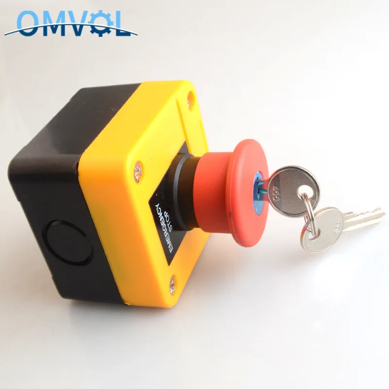 1 шт. Кнопка аварийной остановки e stop кнопка коробка ключ гриб