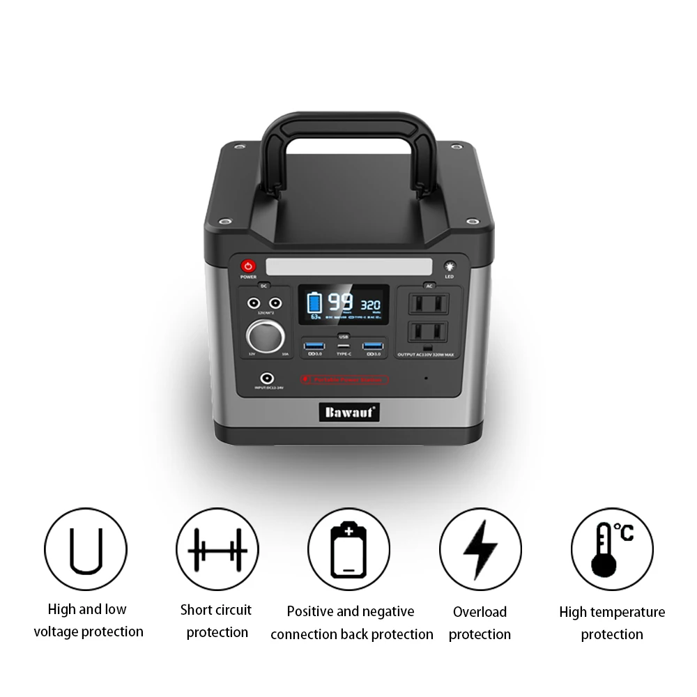 Fiyat Taşınabilir Güç Istasyonu 300W 110V Hava Kompresörü Ile Akıllı Telefon Için Ac Adaptörü Açık Ve Ev