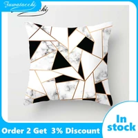 fuwatacchi geometric cushion cover black white pattern throw pillow cover marble pattern pillowcases 45x45 square