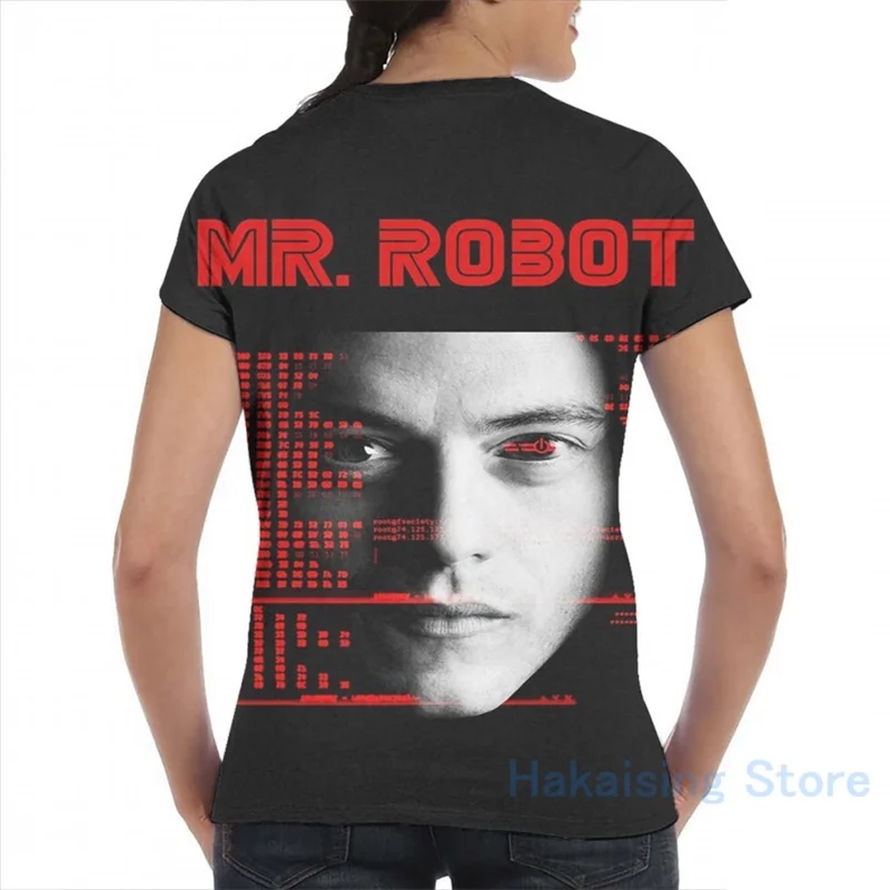 Футболка с надписью MR ROBOT red_cmd для мужчин и женщин