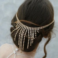 blingtassel wedding headpiece rhinestone hair accessories chain headband for women boho bohemian crystal head chain hair jewelry