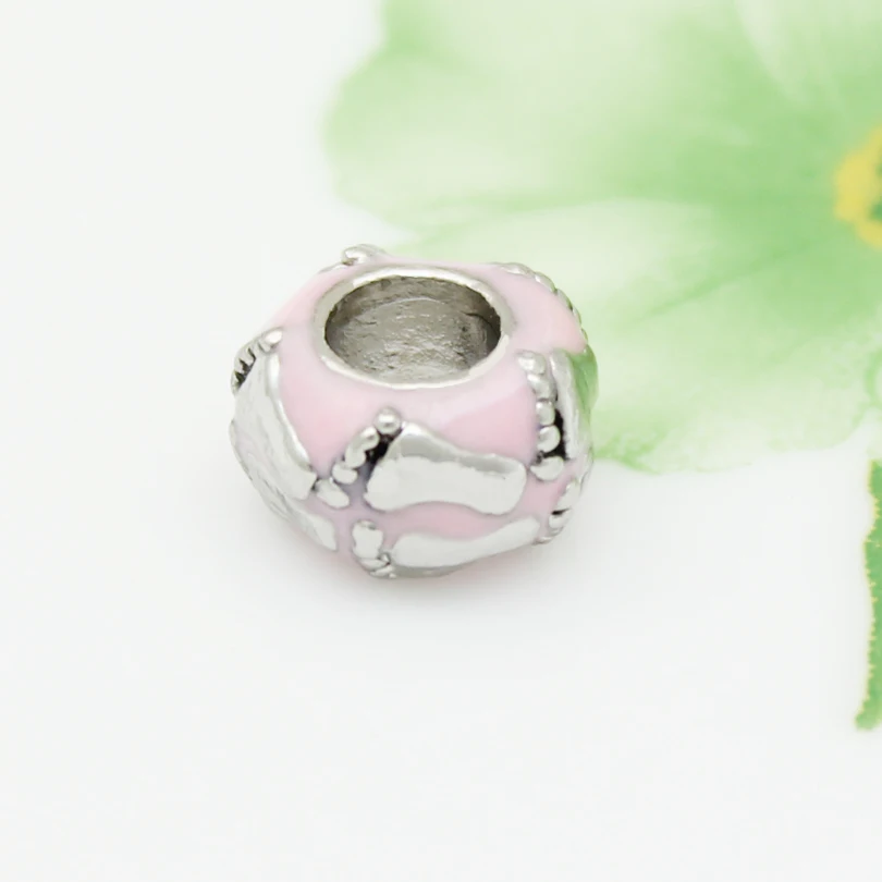 Бесплатная доставка розовые шармы Lucky новые детские в форме следа ноги шарики