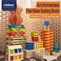 mideer 300pcs archimedes free maker building blocks diy children wooden multifunctional blocks construction toy baby kids 4y
