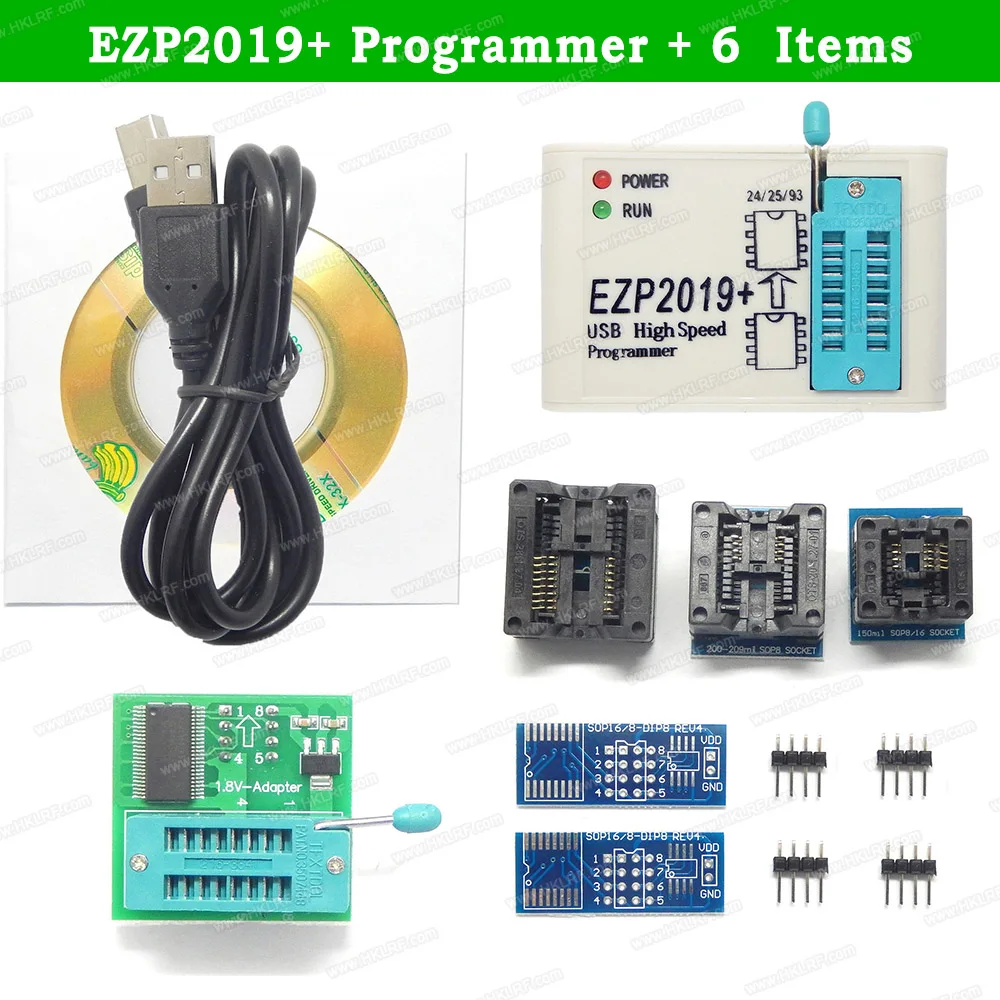 Электроника EZP2019+ высокоскоростной USB SPI программатор поддержка 24 25 93 EEPROM 25 флэш-чип биос EZP 2010+ 6 предметов