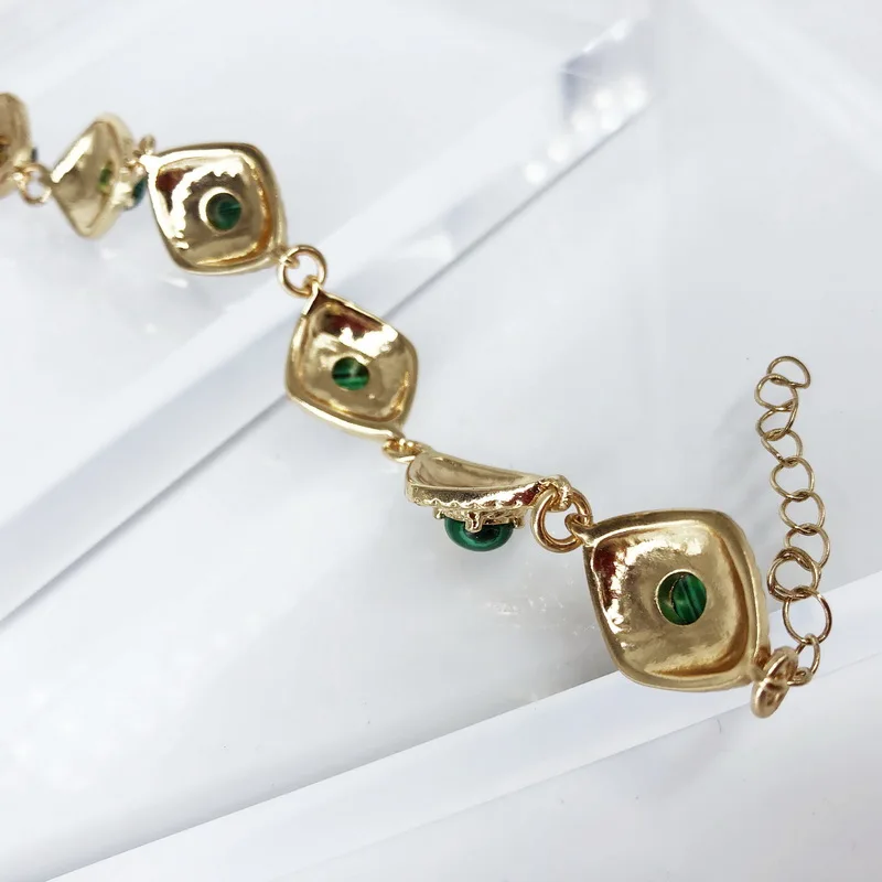 TOTASALLY New Geometric Bracelet for Women Vintage Link Peacock Stone Simulated Pearl Charm Gifts Dropship | Украшения и
