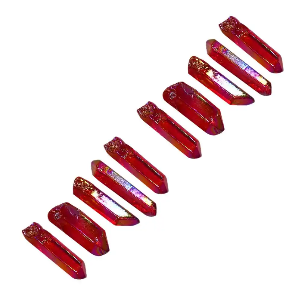 

Natural Red Crystal Original Stone Column Crushed Stone Electroplating Colorful Column Decoration Accessorie
