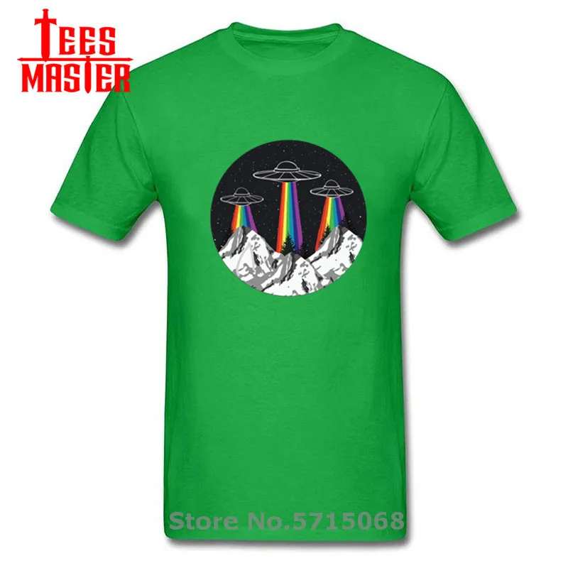 Футболка мужская Радужная с инопланетянином модная хипстерская рубашка из