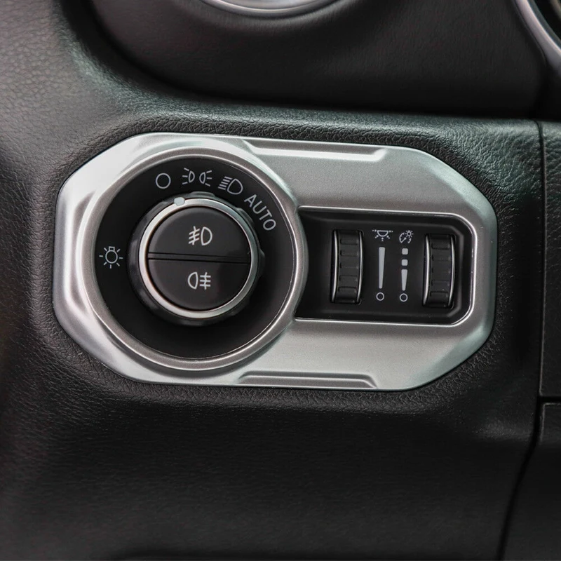 

Car Headlight Switch Button Cover Trim Decor for Jeep Wrangler JL & JT 2018-2020