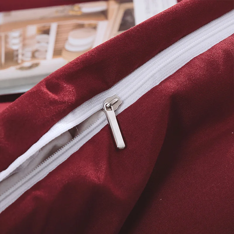 Комплект постельного белья Sondeson винно красного цвета модный простой домашний