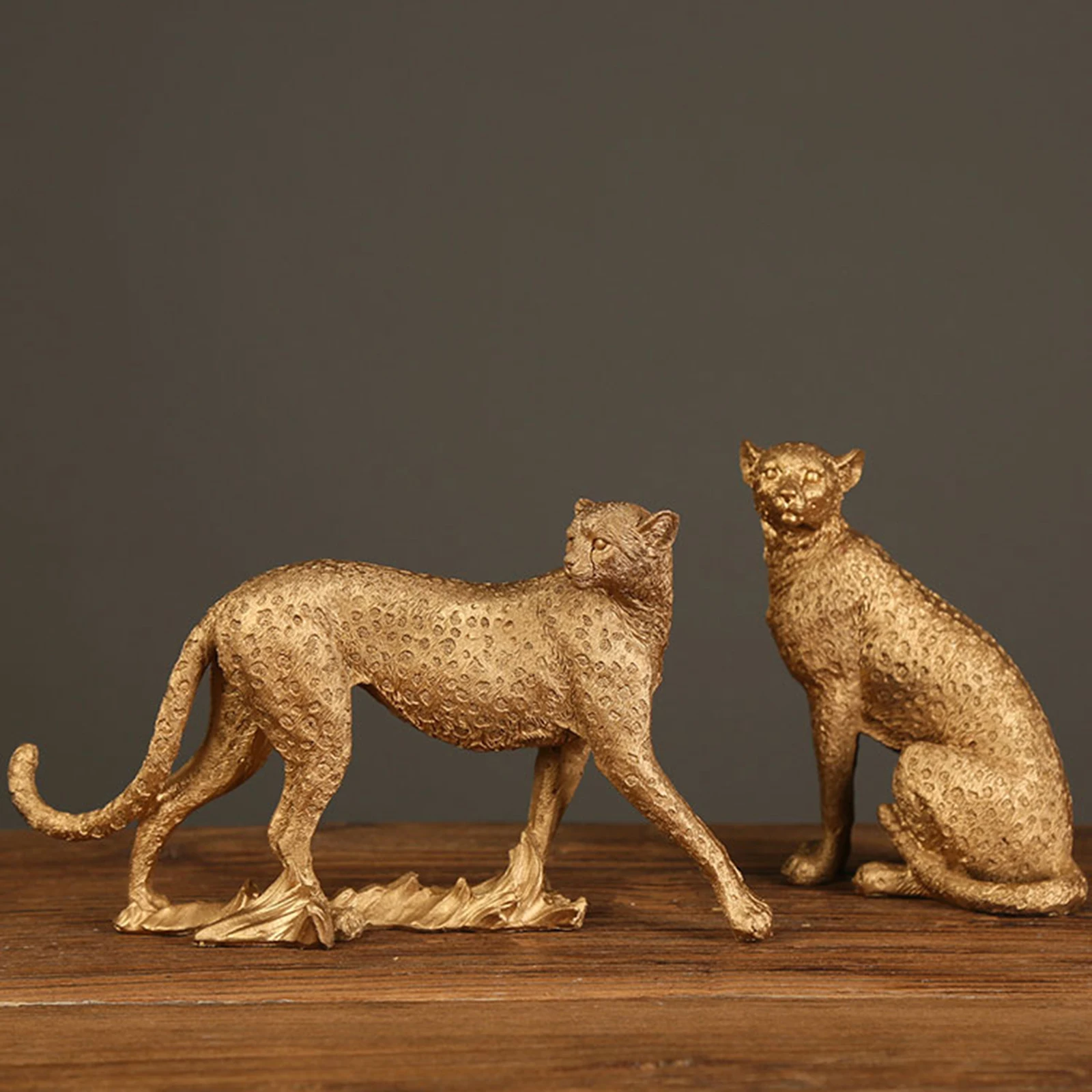 

Vintage Resin Cheetah Statue Figurine Sculpture Home Office Decor Ornaments