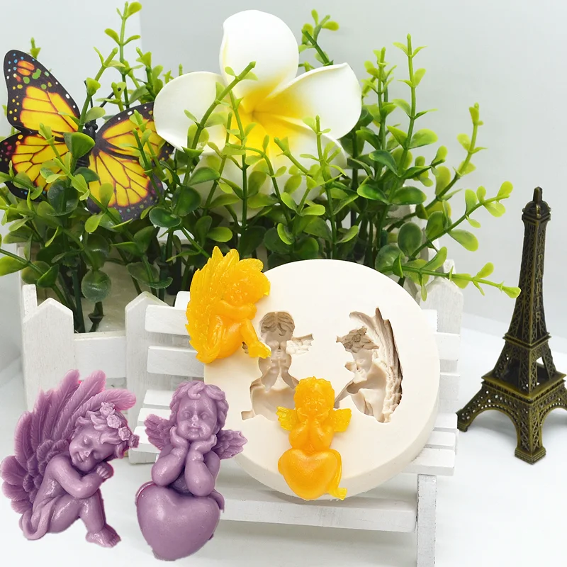 

Love Angel Silicone Mold Resin DIY Cake Pastry Fondant Moulds Kitchen Baking Tool Dessert Chocolate Lace Decoration Supplies