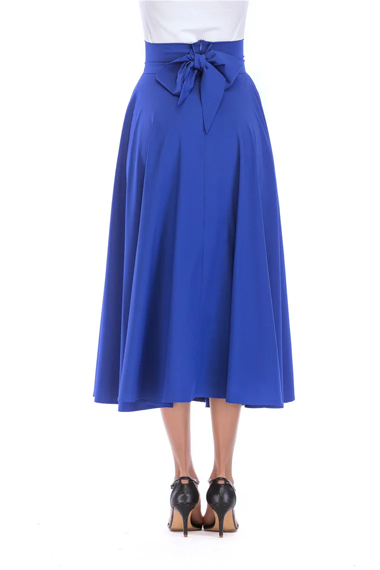 Neophil, базовые длинные юбки макси размера плюс 4xL, 100 см, мусульманское женское Плиссированное бальное платье с высокой талией и бантом, Longa Saias MS8323