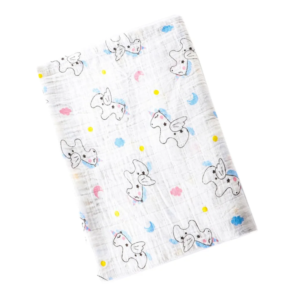 unicorn blanket36 Муслиновое хлопковое Пеленальное Одеяло для новорожденных; аксессуары для малышей; принт с животными и лимонами; детское одеяло для фотосъемки; Пеленальное Одеяло для мальчиков и девочек - Цвет: unicorn blanket36