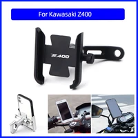 for kawasaki z400 z 400 motorcycle cnc aluminum mobile phone holder gps navigator rearview mirror handlebar bracket accessories