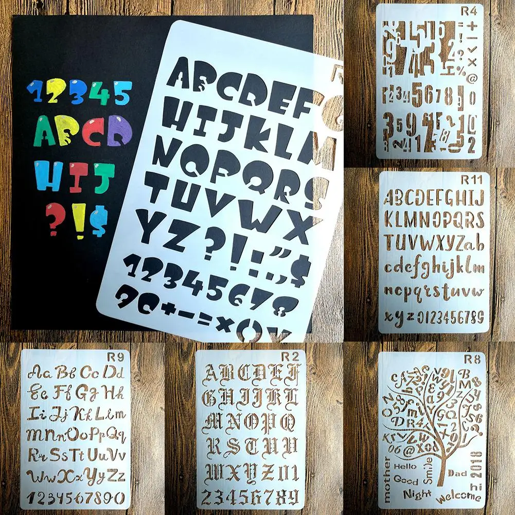 НОВЫЕ цифры букв DIY ремесла настенная живопись декоративный трафарет тиснение