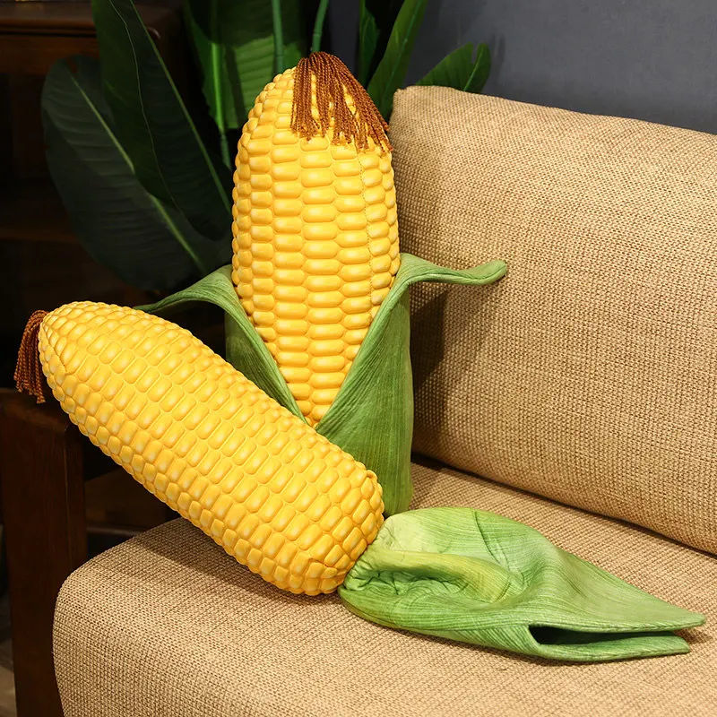

45-60cm Simulation Plush Grilled Corn Toy Real Life Stuffed Plant Corn Soft Pillows Sofa Back Cushion Kids Toys Gift Home Decor