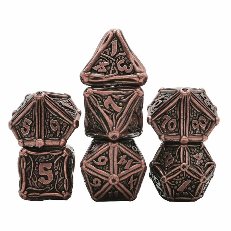 

7pcs Heavy Duty Metal Dice Set Solid Polyhedral RPG Role Playing Game Dice Set d4 d6 d8 d10 d12 d20 d%