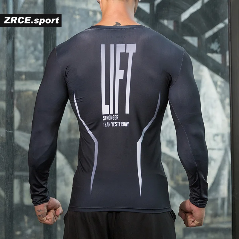 ZRCE модные футболки с 3D принтом для бега велоспорта мужские спортивные длинным