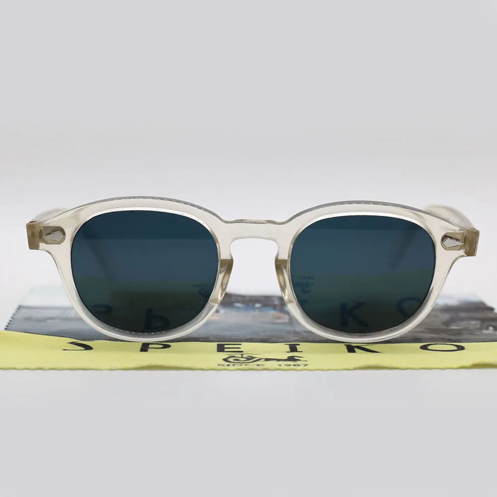 Матовые солнцезащитные очки в стиле Дамона Lemtosh с серыми поррированными линзами