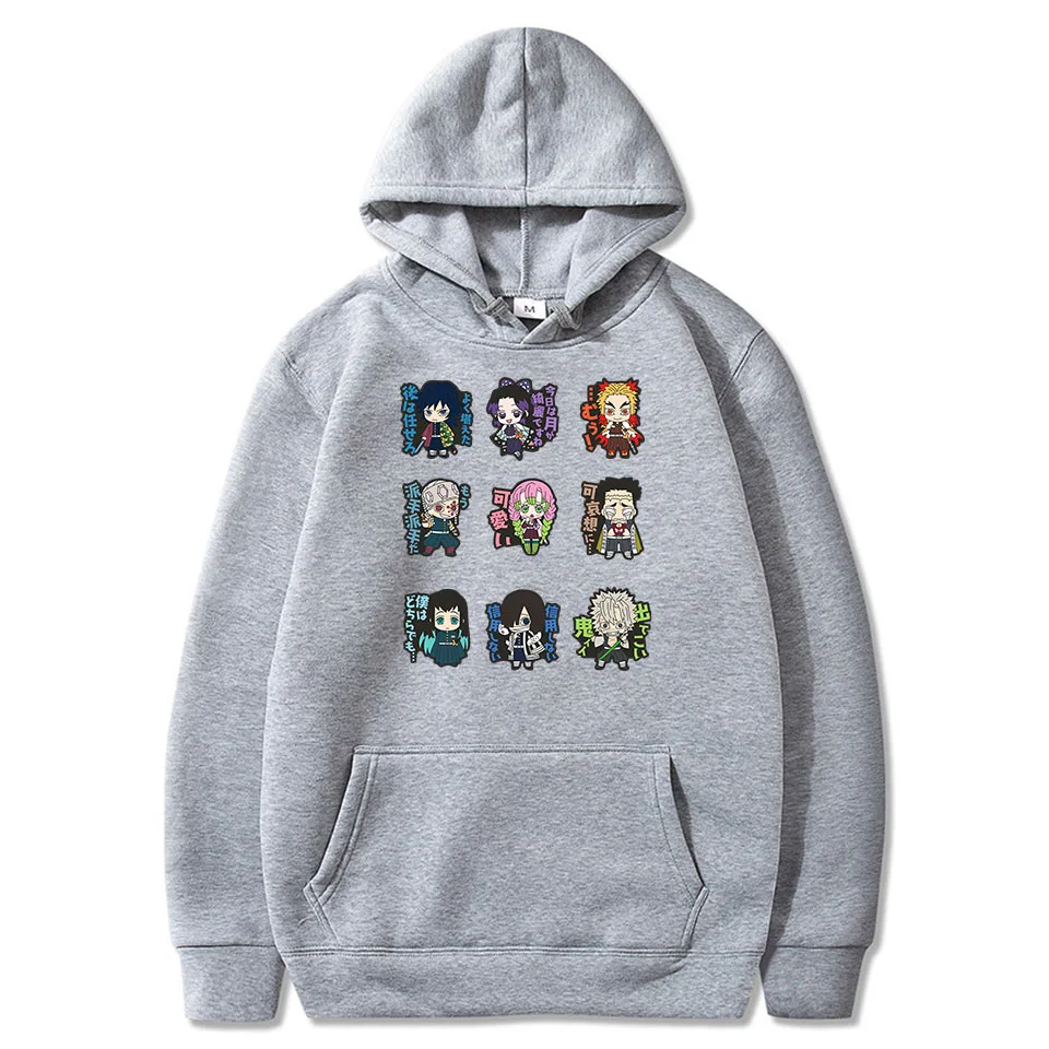 

New Arrivals Demon Slayer Anime Sweatshirt Kisatsutai Nine Pillars Harajuku Hoodie Plus Size Pullover Hoodies