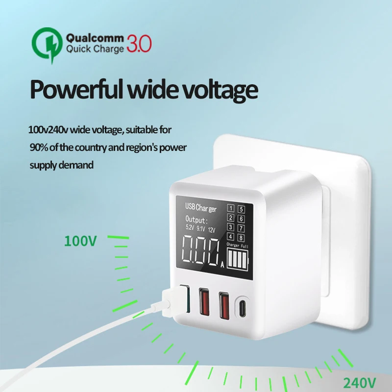 Вт 30 вт 40 Quick Charge QC3.0 USB Зарядное устройство стенового путешествия мобильный
