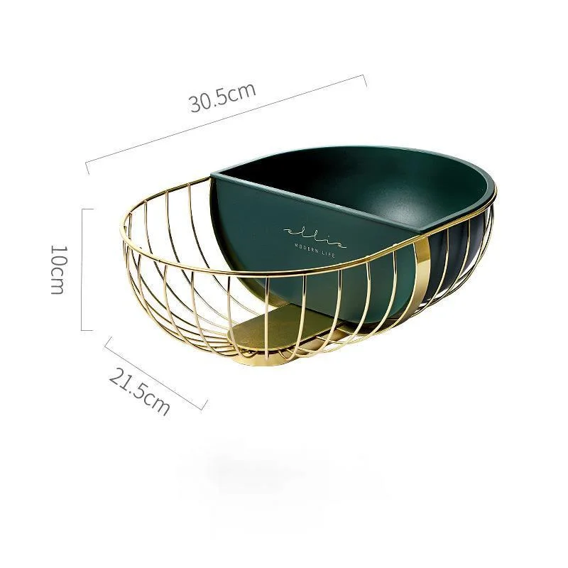 

Creative Household Double Basket Iron Separable Hollow Ventilation Fruit Tray Drain Basket Fashion Large Capacity Snack Storage