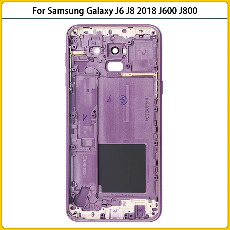 10 шт. новый задний корпус J600 для Samsung Galaxy J6 J8 2018 J600F J800 J800F Крышка батарейного отсека