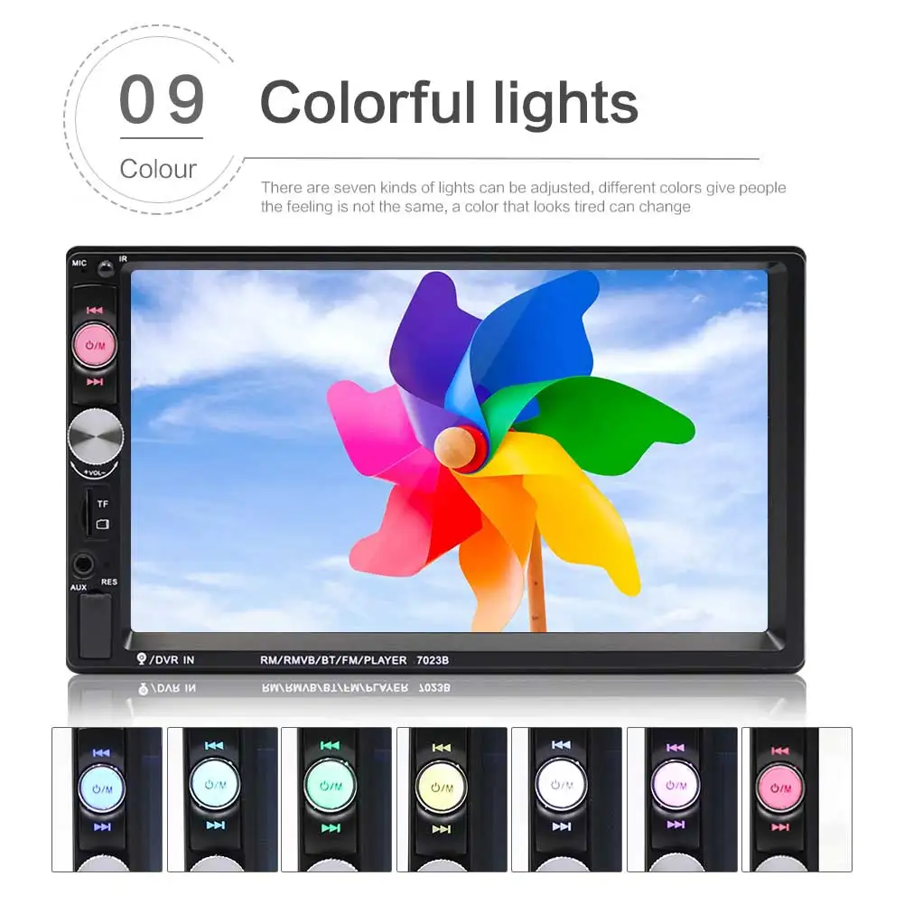 7 дюймовый HD портативный двойной 2 автомобильный стерео аудио Bluetooth Сенсорный MP5