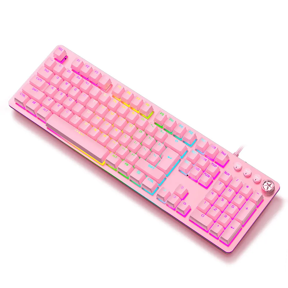 Suspension key cap Mechanical Keyboard 104 keys Gaming Keyboards RGB arenes luminous waterproof for Tablet Desktop Russian stick |