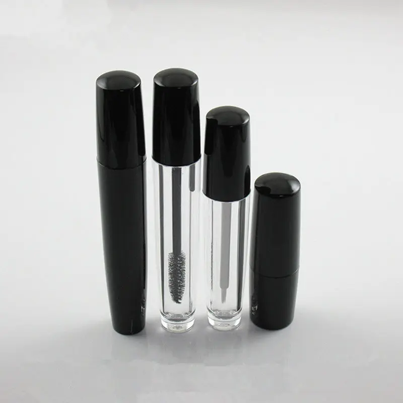 

100pcs black mascara bottle 8ml mascara tube,lipstick tube 12.1mm inner cup,6ml empty lip gloss bottle with hair brush F20172241