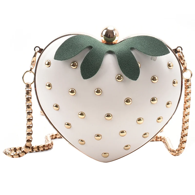 

Ladies wallet 2021 fashion new small fresh mini one shoulder messenger bag high texture chain strawberry design coin purse