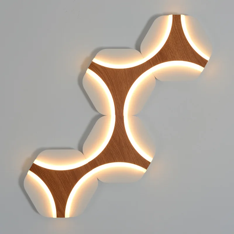 Шестиугольный настенный светильник в стиле пэчворк светодиодные креативные