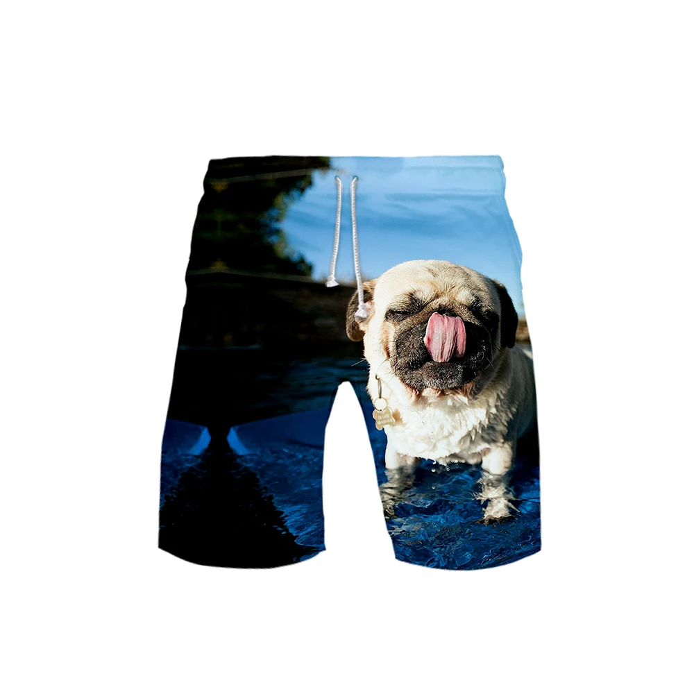 

Novelty Desige Pugs Canis lupus familiaris Shorts Trunks Summer New Quick Dry Beach Shorts Men Hip Hop Short Pants Beach Wear