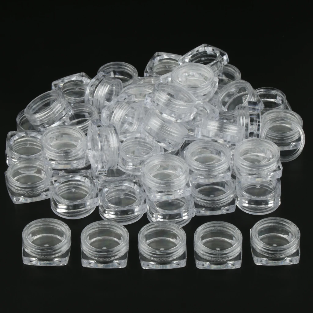50 шт косметические баночки бутылочки с крышками Пластик горшок образец пустой