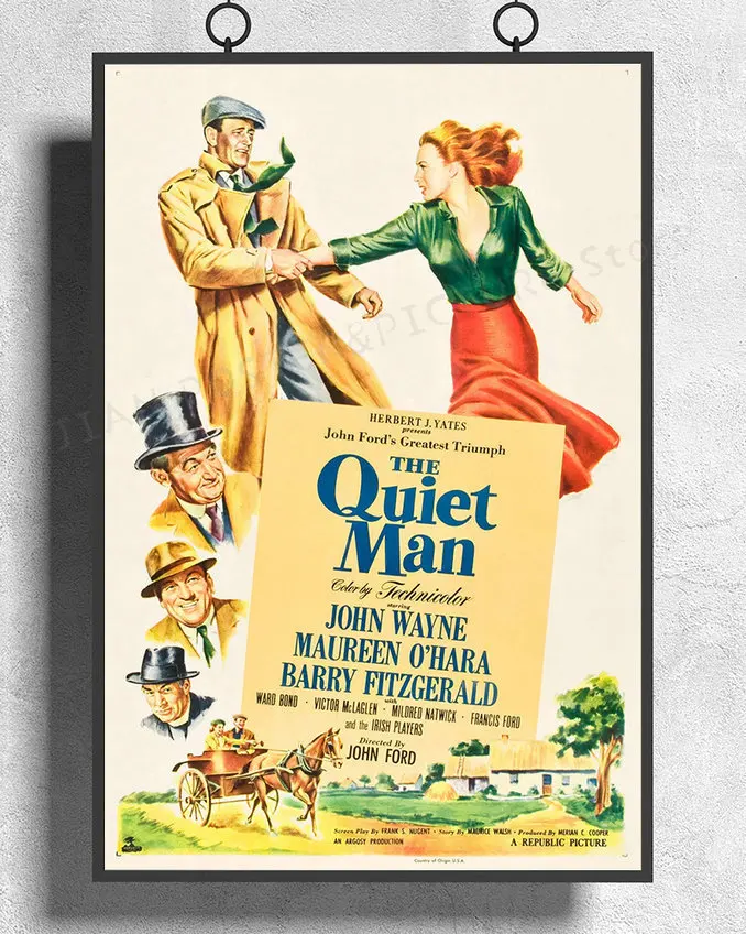

H124 THE QUIET MAN MOVIE Wall Sticker Silk Poster Art Home Decoration