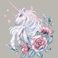 flowers unicorn iron on transfers for clothing thermoadhesive patches on clothes vinyl thermal stickers clothes jacket t shirt