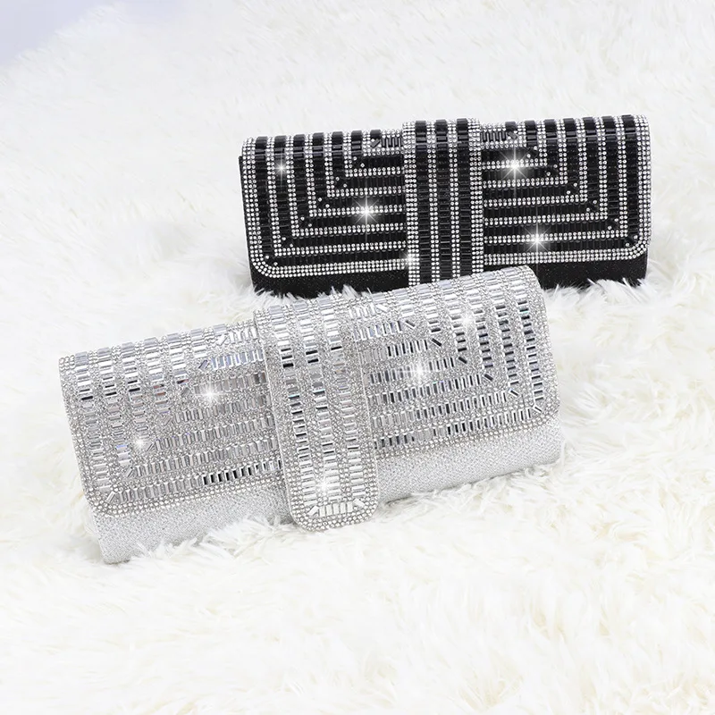 

Woman wallet and purse banquet clutch rhinestone bling long wallet card package evening bag