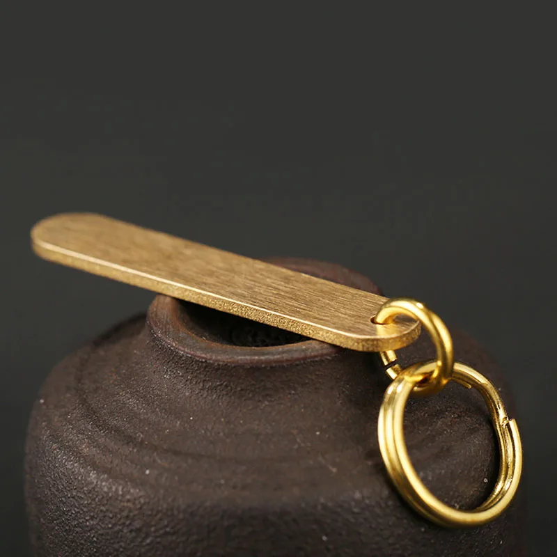 Медная бирка ручной работы с защитой от потери лазерная гравировка Длинные