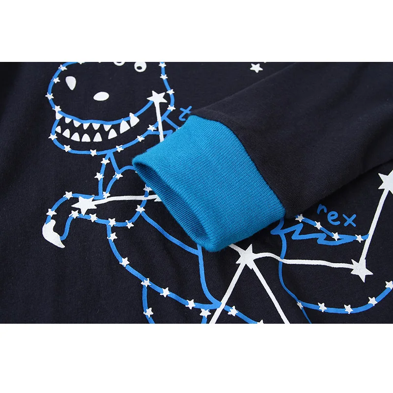 Новинка 2019 Детская Пижама милая одежда с длинным рукавом и принтом динозавра для