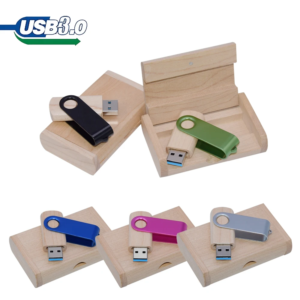 

Waterproof Pen Drive wood with box USB Flash Drives 128GB 64GB 32GB high speed flash drive 16GB 8GB memory Flash USB 3.0 U disk