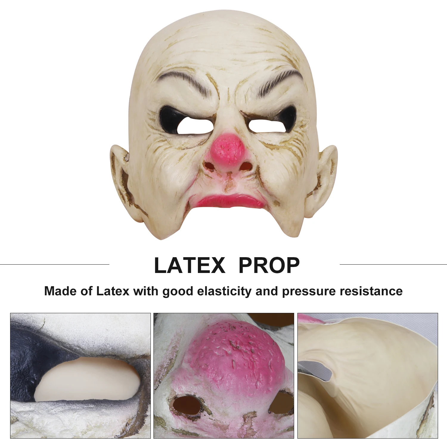 

Waylike Reality Adult Party Costume Horror Mask Red Noseless Man Mask Horror Carnival Cosplay Mask